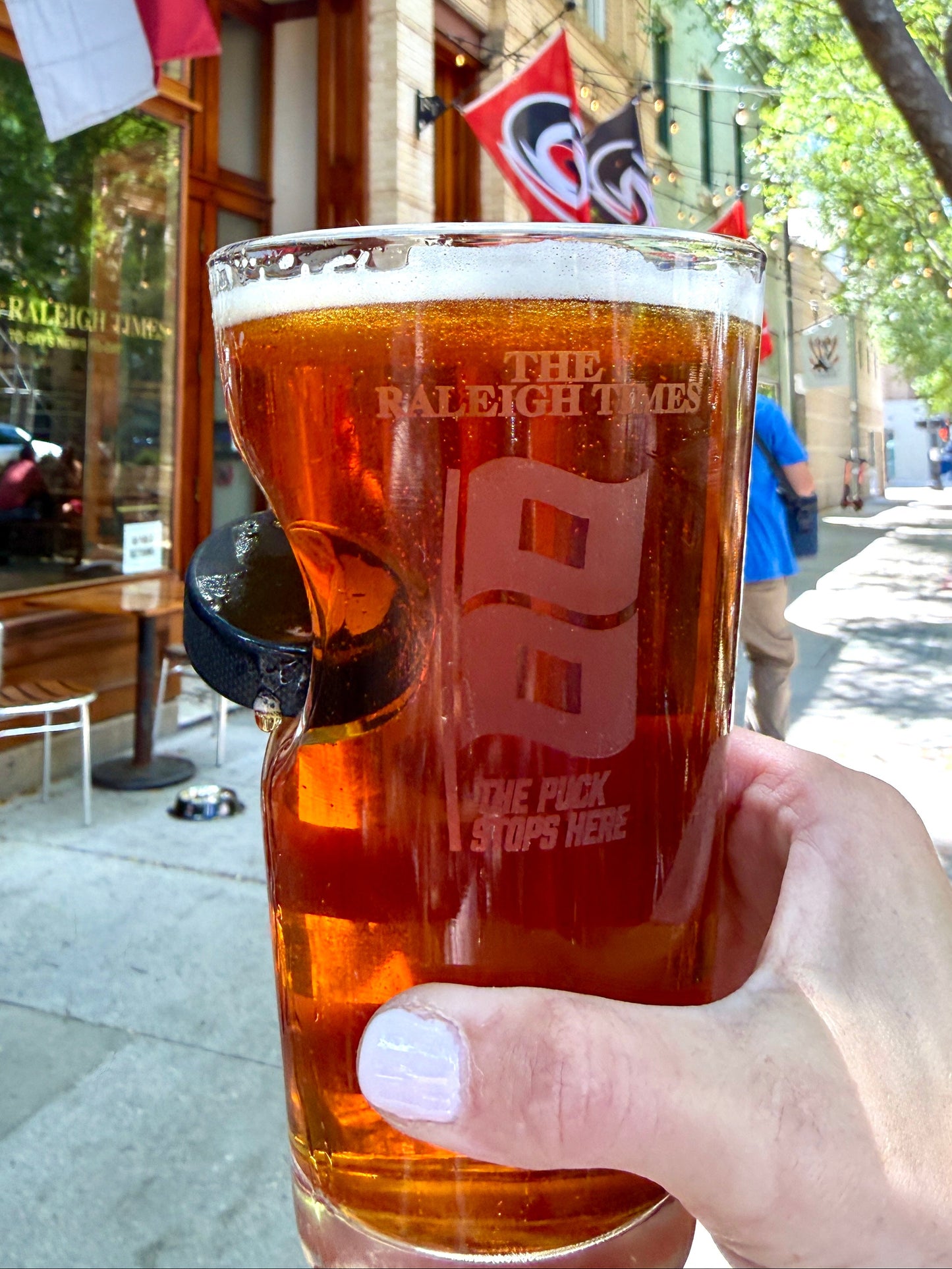 SHIPPING PRE-ORDER Raleigh Times Puck Pint Glass